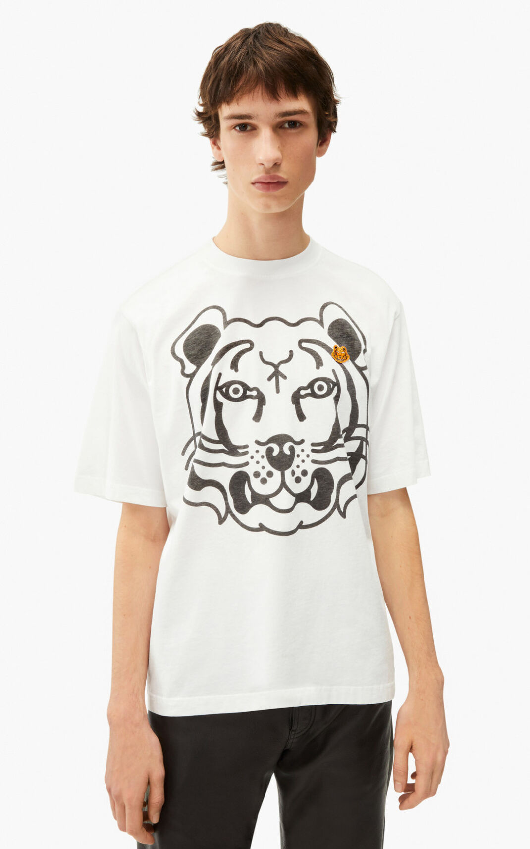 Kenzo K Tiger oversized Moška Majice Bela SI-2234792